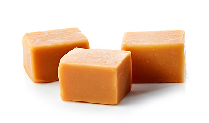 Image showing caramel candies on white background