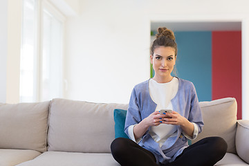 Image showing woman using mobile phone