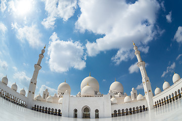 Image showing Sheikh Zayed Grand Mosque in Abu Dhabi, the capital city of United Arab Emirates