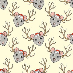 Image showing Seamless pattern with rat head