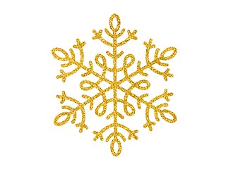 Image showing Gold Christmas snowflake on white