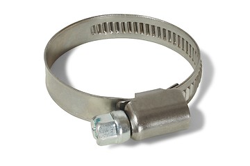 Image showing Hose clamp on white