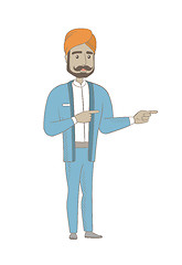 Image showing Hindu businessman pointing to the side.