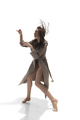 Image showing Beautiful slim young female modern jazz contemporary style ballet dancer