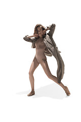 Image showing Beautiful slim young female modern jazz contemporary style ballet dancer