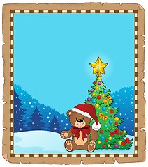 Image showing Christmas teddy bear topic parchment 1