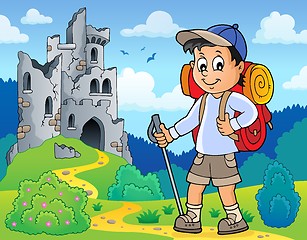 Image showing Image with hiker boy topic 3