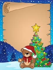 Image showing Christmas teddy bear topic parchment 2