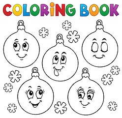 Image showing Coloring book Christmas ornaments 1