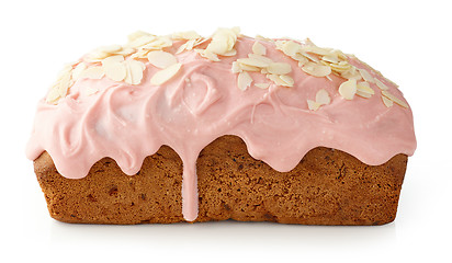 Image showing sweet bread decorated with melted raspberry white chocolate