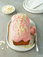 Image showing sweet bread decorated with raspberry white chocolate