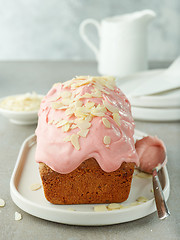 Image showing sweet bread decorated with raspberry white chocolate