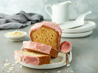 Image showing sweet bread decorated with raspberry white chocolate