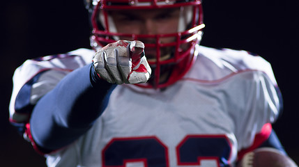 Image showing portrait of confident American football player