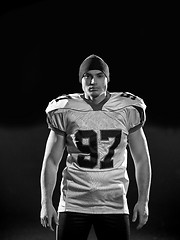 Image showing portrait of young confident American football player