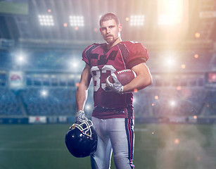 Image showing portrait of confident American football players