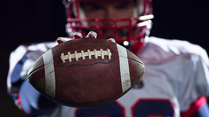 Image showing portrait of confident American football player