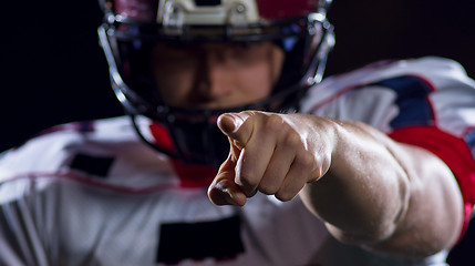 Image showing portrait of confident American football player