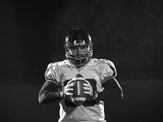 Image showing portrait of confident American football player