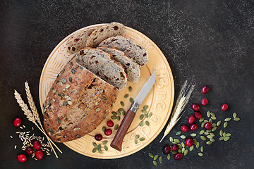 Image showing Cranberry and Pumpkin Seed Rye Bread