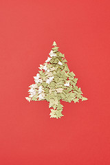 Image showing New Year Tree handmade from small sparkly fir.