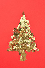 Image showing Decorative Christmas composition from shiny spruces.