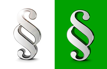 Image showing Paragraph symbols 3d vector illustration on white and green background