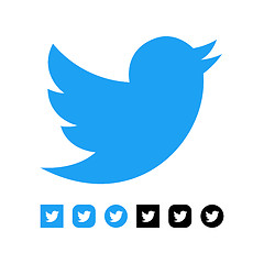 Image showing Kiev, Ukraine - November 28, 2019 Twitter logo vector illustration on white. Twitter is a social network for short messaging