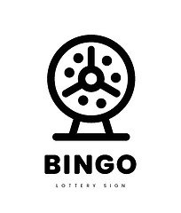 Image showing Lottery bingo with machine and lottery balls inside. vector illustration on white