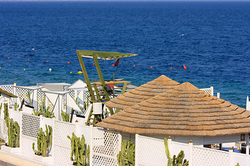 Image showing Fancy beach and lifeguard tower