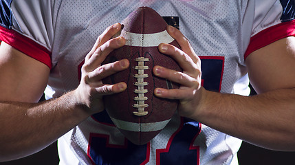 Image showing portrait of confident American football player