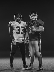 Image showing portrait of confident American football players