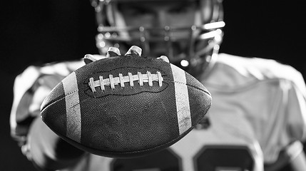 Image showing portrait of confident American football player