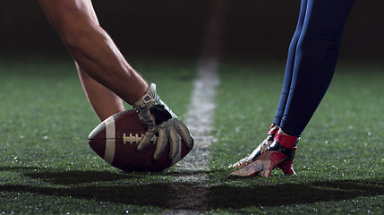 Image showing american football players are ready to start