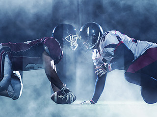 Image showing american football players are ready to start