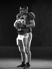 Image showing portrait of confident American football player