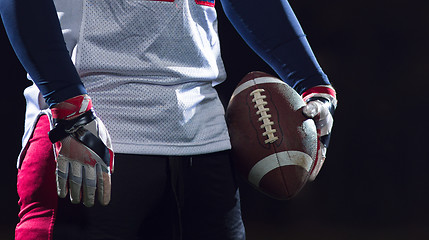 Image showing portrait of confident American football player