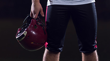 Image showing portrait of young confident American football player