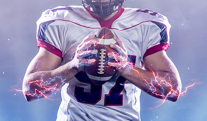 Image showing Closeup of confident American football player