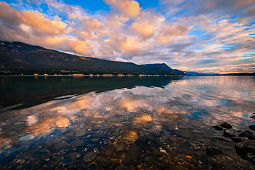 Image showing Columbia Lake Sunset, British Columbia, Canada.