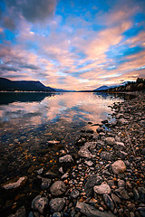 Image showing Columbia Lake Sunset, British Columbia, Canada.