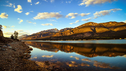 Image showing Columbia Lake Reflection at Sunset, British Columbia, Canada