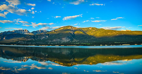 Image showing Golden Hour Columbia Lake Reflection, British Columbia, Canada