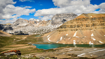 Image showing Mountain and Lake View from Dolomite Pass, Banff