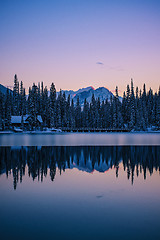 Image showing Emerald Lake Lodge relfection, Yoho National Park, Canada