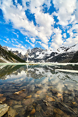 Image showing Mountain view Lake of the Hanging Glacier