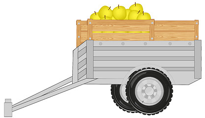 Image showing Vector illustration of the trailor with cargo from fruit