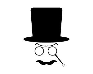 Image showing cylinder hat eyeglasses and mustaches