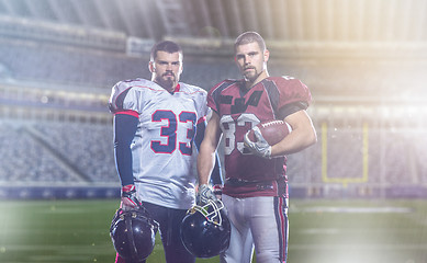 Image showing portrait of confident American football players