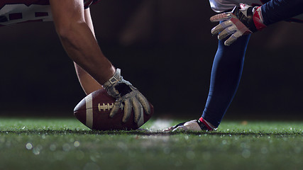 Image showing american football players are ready to start